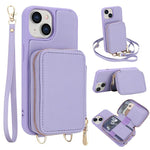 斜背拉鍊RFID卡包手機殼，適用於iPhone 17 Pro Max、iPhone 17 Pro、iPhone Air、iPhone 15 Pro Max、iPhone 15 Pro、iPhone 15 Plus / 14 Plus