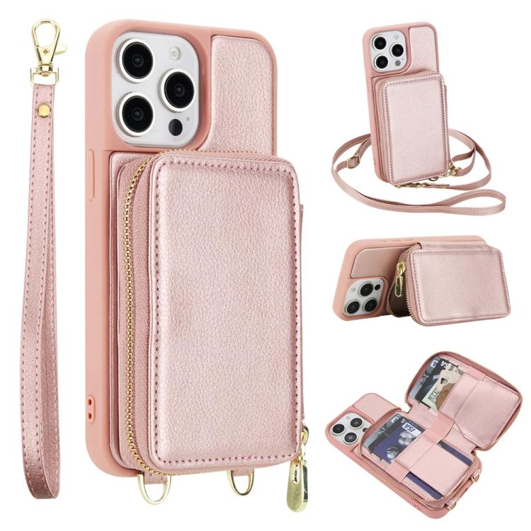斜背拉鍊RFID卡包手機殼，適用於iPhone 15、iPhone 14 / 13、iPhone 14 Pro、iPhone 14 Pro Max、iPhone 13 Pro Max、iPhone 13 Pro