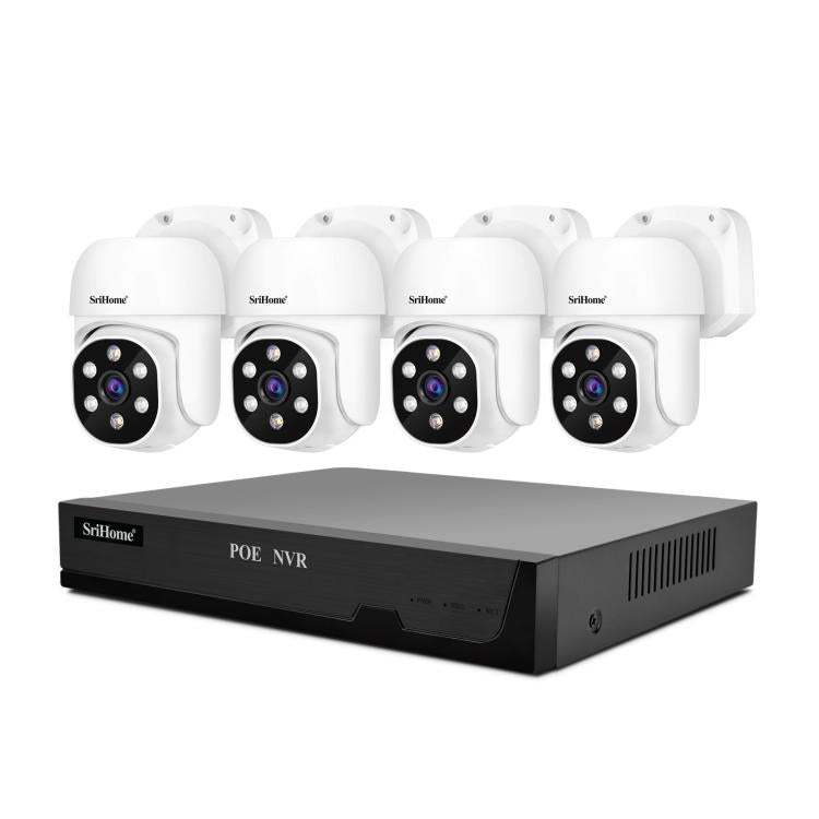 SriHome NVS005-POE030 3MP HD 4-CH POE Camera Network Video Recorder Kit, 3MP 4-CH