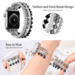 xDfind 箭頭水晶珠金屬錶帶，適用於Apple Watch 42 / 44 / 45 / 46 / 49mm，38 / 40 / 41 / S10 42mm
