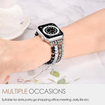 xDfind 箭頭水晶珠金屬錶帶，適用於Apple Watch 42 / 44 / 45 / 46 / 49mm，38 / 40 / 41 / S10 42mm