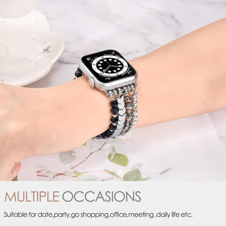 xDfind 箭頭水晶珠金屬錶帶，適用於Apple Watch 42 / 44 / 45 / 46 / 49mm，38 / 40 / 41 / S10 42mm