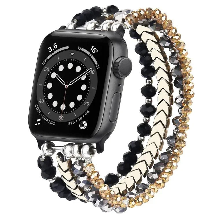 xDfind 箭頭水晶珠金屬錶帶，適用於Apple Watch 42 / 44 / 45 / 46 / 49mm，38 / 40 / 41 / S10 42mm