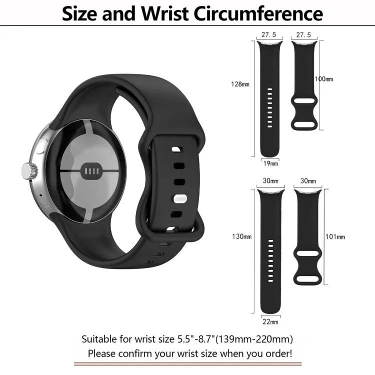 蝴蝶扣矽膠錶帶配 3D 曲面膜，適用於 Google Pixel Watch 3 45mm，適用於 Google Pixel Watch 3 41mm，適用於 Google Pixel Watch 2，適用於 Google Pixel Watch