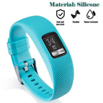 For Garmin Vivofit 4 xDfind Silver Buckle Silicone Sport Watch Band, S, L