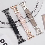 xDfind V型金屬混合皮革錶帶，適用於Apple Watch 42 / 44 / 45 / 46 / 49mm，38 / 40 / 41 / S10 42mm