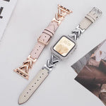 xDfind V型金屬混合皮革錶帶，適用於Apple Watch 42 / 44 / 45 / 46 / 49mm，38 / 40 / 41 / S10 42mm