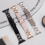 xDfind 牛仔鏈條金屬混合皮革錶帶，適用於Apple Watch 42 / 44 / 45 / 46 / 49mm，38 / 40 / 41 / S10 42mm