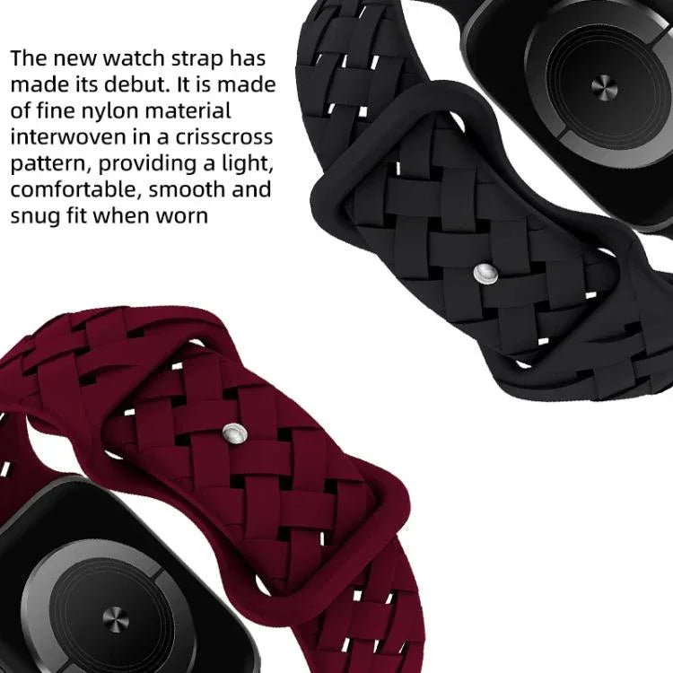 xDfind 蝴蝶扣編織矽膠錶帶，適用於Apple Watch 42 / 44 / 45 / 46 / 49mm，38 / 40 / 41 / S10 42mm