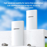 COMFAST CF-E113A V2 5.8GHz 300Mbps 11dBi監控橋接WiFi中繼器套裝，澳規插頭，歐規插頭，美規插頭，英規插頭