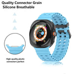 Marine Double Buckle Silicone Watch Band with 3D Curved Film, For Samsung Galaxy Watch Ultra 2025, For Samsung Galaxy Watch Ultra 47mm