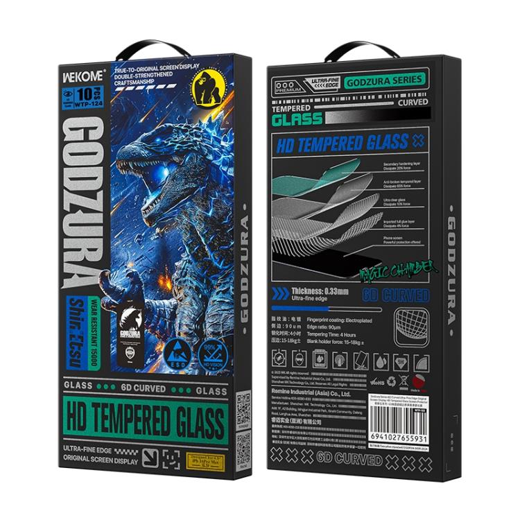 WK WTP-124 10片裝 6D 曲面超細邊高清全屏鋼化玻璃膜，適用於 iPhone 17 Pro Max、iPhone 17 Pro、iPhone 16 Pro / 17、iPhone Air、iPhone 16 Pro Max、iPhone 16 Plus / 15 Plus、iPhone 16 / 15、iPhone 15 Pro