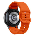 波浪縫線矽膠錶帶搭配 3D 曲面膜，適用 Samsung Galaxy Watch6 44mm、Samsung Galaxy Watch6 40mm、Samsung Galaxy Watch6 Classic 43mm、Samsung Galaxy Watch5 44mm
