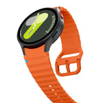波浪縫線矽膠錶帶搭配 3D 曲面膜，適用 Samsung Galaxy Watch6 44mm、Samsung Galaxy Watch6 40mm、Samsung Galaxy Watch6 Classic 43mm、Samsung Galaxy Watch5 44mm