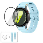 波浪縫線矽膠錶帶搭配 3D 曲面膜，適用 Samsung Galaxy Watch6 44mm、Samsung Galaxy Watch6 40mm、Samsung Galaxy Watch6 Classic 43mm、Samsung Galaxy Watch5 44mm