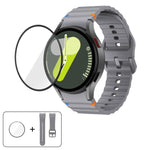 波浪縫線矽膠錶帶搭配 3D 曲面膜，適用 Samsung Galaxy Watch6 44mm、Samsung Galaxy Watch6 40mm、Samsung Galaxy Watch6 Classic 43mm、Samsung Galaxy Watch5 44mm