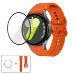 波浪縫線矽膠錶帶搭配 3D 曲面膜，適用 Samsung Galaxy Watch FE 40mm、Samsung Galaxy Watch7 44mm、Samsung Galaxy Watch7 40mm、Samsung Galaxy Watch6 Classic 47mm