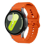 波浪縫線矽膠錶帶，配3D曲面保護膜，適用於Samsung Galaxy Watch4 Classic 46mm、Samsung Galaxy Watch4 Classic 42mm、Samsung Galaxy Watch5 Active 40mm、Samsung Galaxy Watch5 Active 44mm