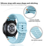 波浪縫線矽膠錶帶搭配 3D 曲面膜，適用 Samsung Galaxy Watch FE 40mm、Samsung Galaxy Watch7 44mm、Samsung Galaxy Watch7 40mm、Samsung Galaxy Watch6 Classic 47mm