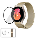 米蘭磁吸不鏽鋼錶帶附 3D 曲面膜，適用於 Samsung Galaxy Watch FE 40mm、Samsung Galaxy Watch7 44mm、Samsung Galaxy Watch7 40mm、Samsung Galaxy Watch6 Classic 47mm、Samsung Galaxy Watch6 44mm