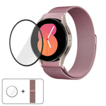 米蘭磁吸不鏽鋼錶帶附 3D 曲面膜，適用於 Samsung Galaxy Watch FE 40mm、Samsung Galaxy Watch7 44mm、Samsung Galaxy Watch7 40mm、Samsung Galaxy Watch6 Classic 47mm、Samsung Galaxy Watch6 44mm
