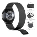 米蘭磁吸不鏽鋼錶帶附3D曲面保護膜，適用於Samsung Galaxy Watch4 Classic 46mm，適用於Samsung Galaxy Watch4 Classic 42mm，適用於Samsung Galaxy Watch5 Active 40mm，適用於Samsung Galaxy Watch5 Active 44mm
