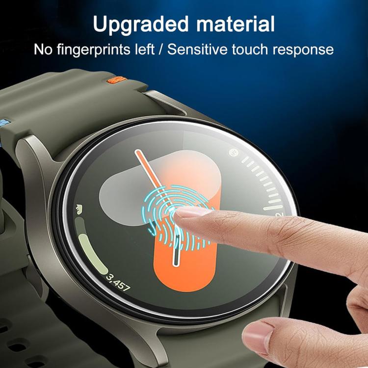 平縫線矽膠錶帶，配3D曲面保護膜，適用於Samsung Galaxy Watch4 Classic 46mm、Samsung Galaxy Watch4 Classic 42mm、Samsung Galaxy Watch5 Active 40mm、Samsung Galaxy Watch5 Active 44mm