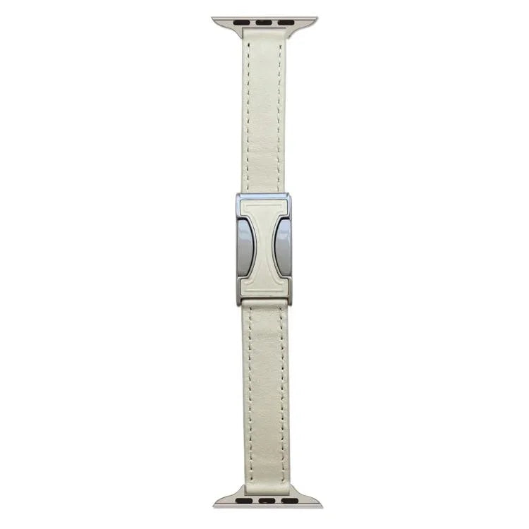 磁扣14mm素面真皮錶帶，適用於Apple Watch 46mm / 49mm / 45mm / 44mm，42mm / 41mm / 40mm / 38mm