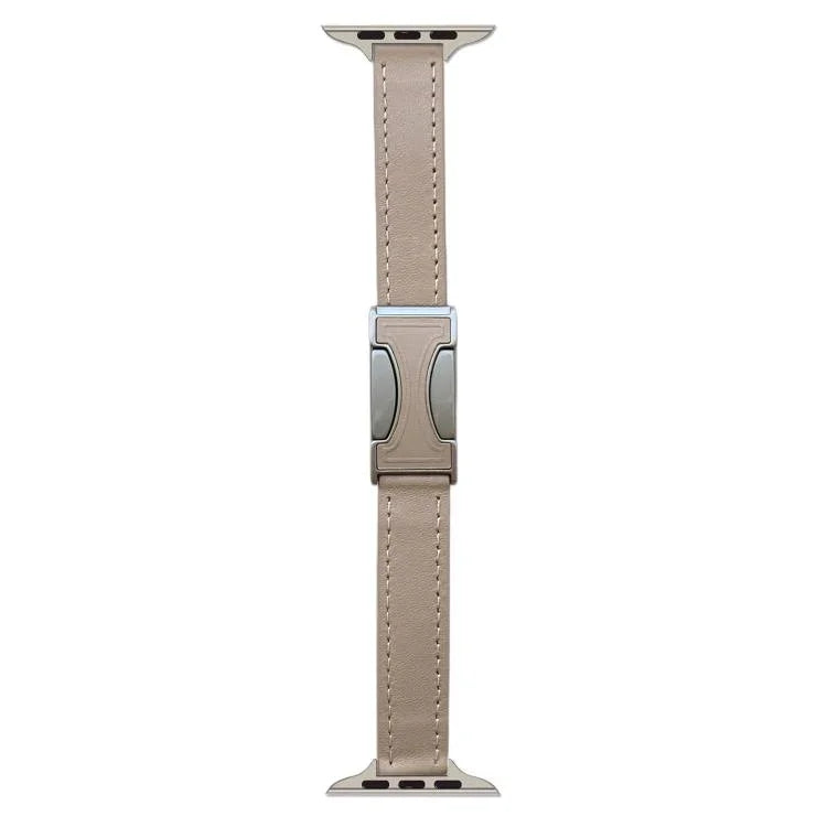 磁扣14mm素面真皮錶帶，適用於Apple Watch 46mm / 49mm / 45mm / 44mm，42mm / 41mm / 40mm / 38mm