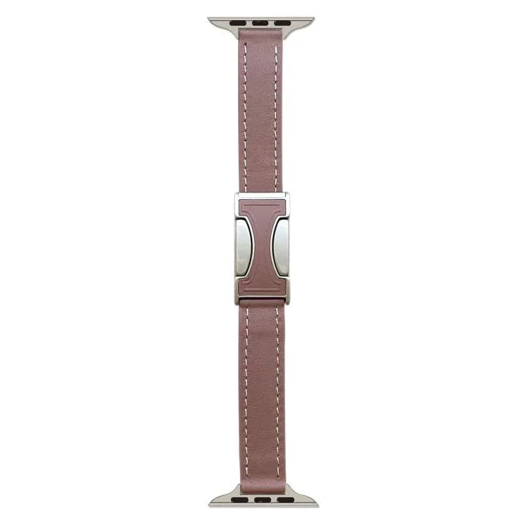 磁扣14mm素面真皮錶帶，適用於Apple Watch 46mm / 49mm / 45mm / 44mm，42mm / 41mm / 40mm / 38mm