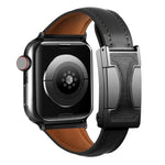 磁扣小腰身素面真皮錶帶，適用於Apple Watch 46mm / 49mm / 45mm / 44mm，42mm / 41mm / 40mm / 38mm