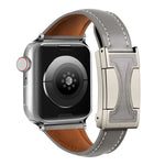 磁扣小腰身素面真皮錶帶，適用於Apple Watch 46mm / 49mm / 45mm / 44mm，42mm / 41mm / 40mm / 38mm