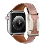 磁扣小腰身素面真皮錶帶，適用於Apple Watch 46mm / 49mm / 45mm / 44mm，42mm / 41mm / 40mm / 38mm