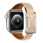 磁扣小腰身素面真皮錶帶，適用於Apple Watch 46mm / 49mm / 45mm / 44mm，42mm / 41mm / 40mm / 38mm