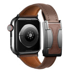 磁扣小腰身素面真皮錶帶，適用於Apple Watch 46mm / 49mm / 45mm / 44mm，42mm / 41mm / 40mm / 38mm
