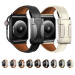 磁扣小腰身素面真皮錶帶，適用於Apple Watch 46mm / 49mm / 45mm / 44mm，42mm / 41mm / 40mm / 38mm