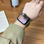 磁扣小腰身素面真皮錶帶，適用於Apple Watch 46mm / 49mm / 45mm / 44mm，42mm / 41mm / 40mm / 38mm