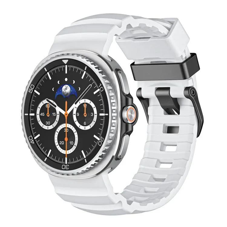 野徑黑色扣環矽膠錶帶，適用於 Samsung Galaxy Watch8 / Watch8 Classic