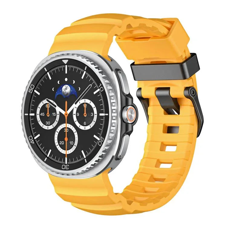野徑黑色扣環矽膠錶帶，適用於 Samsung Galaxy Watch8 / Watch8 Classic