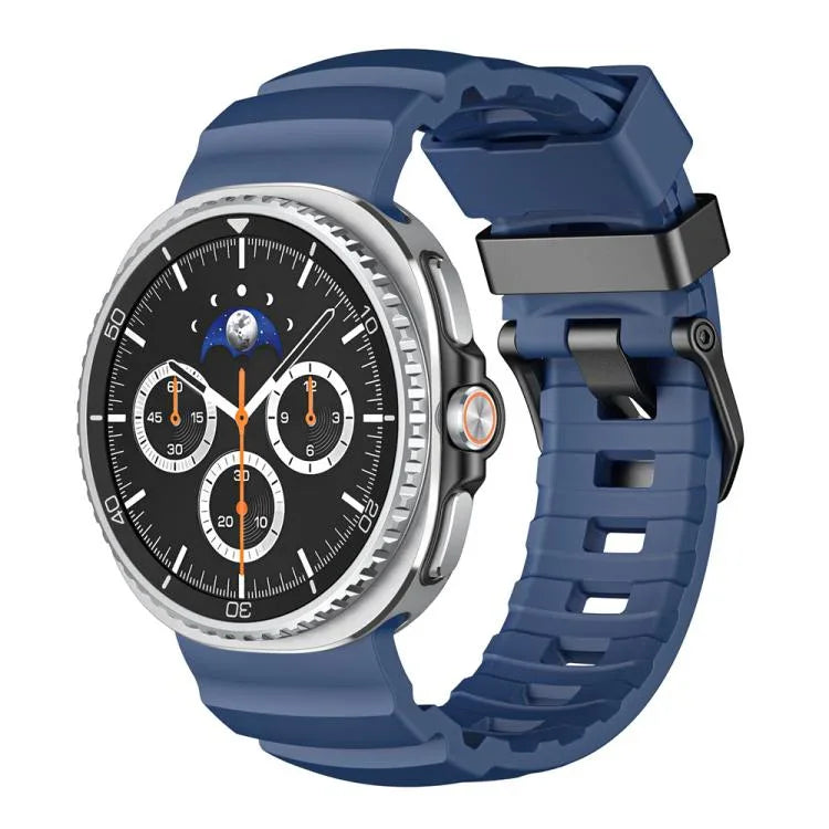 野徑黑色扣環矽膠錶帶，適用於 Samsung Galaxy Watch8 / Watch8 Classic