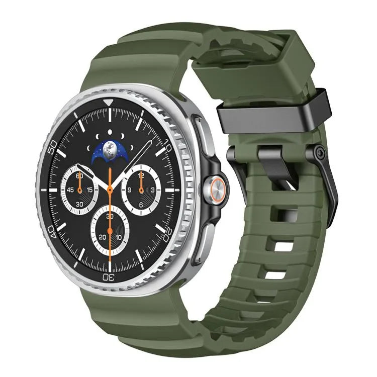 野徑黑色扣環矽膠錶帶，適用於 Samsung Galaxy Watch8 / Watch8 Classic