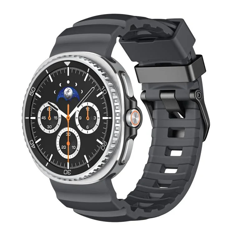 野徑黑色扣環矽膠錶帶，適用於 Samsung Galaxy Watch8 / Watch8 Classic