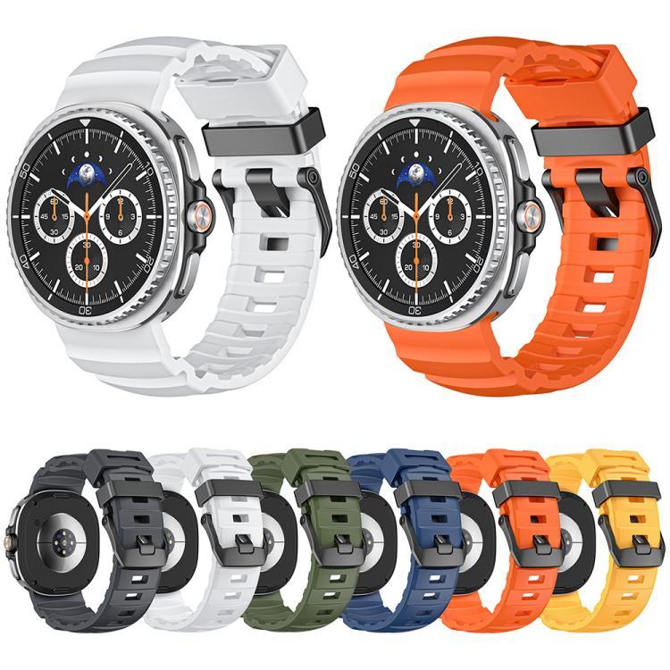 野徑黑色扣環矽膠錶帶，適用於 Samsung Galaxy Watch8 / Watch8 Classic