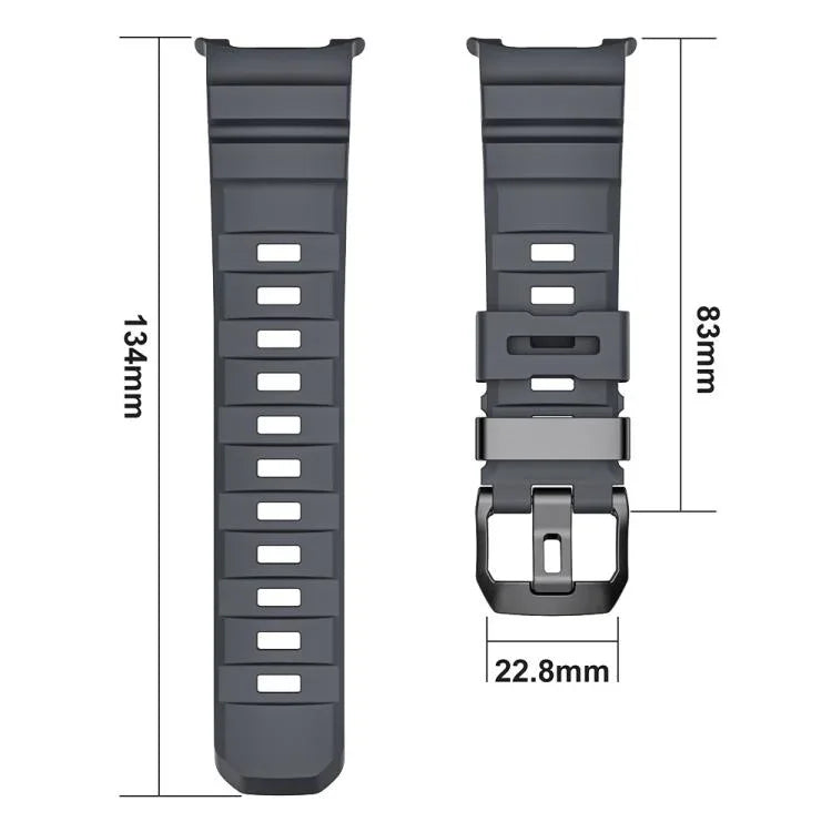 野徑黑色扣環矽膠錶帶，適用於 Samsung Galaxy Watch8 / Watch8 Classic