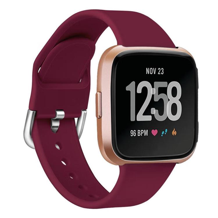For Fitbit Versa 2 / Versa / Versa Lite xDfind Reverse Buckle Solid Color Silicone Watch Band, S, L
