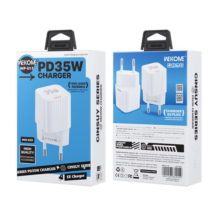 WK WP-U13 Cinsuy Speed PD35W Type-C 快速充電器，歐規插頭，英規插頭