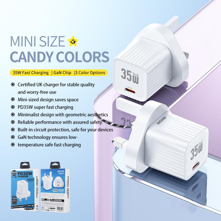 WK WP-U13 Cinsuy Speed PD35W Type-C 快速充電器，歐規插頭，英規插頭