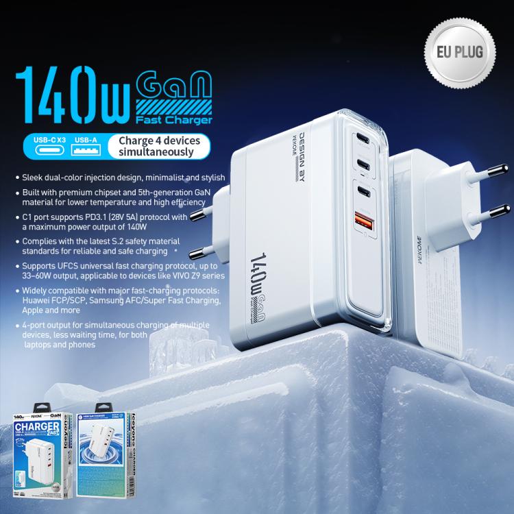 WK WP-U20 lceyon 140W GaN 多功能充電器，歐規插頭，英規插頭