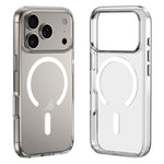 ZGA MagSafe金屬按鈕透明PC混合TPU手機殼，適用於iPhone 17 Pro Max、iPhone 17 Pro、iPhone 17