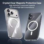 ZGA MagSafe金屬按鈕透明PC混合TPU手機殼，適用於iPhone 17 Pro Max、iPhone 17 Pro、iPhone 17